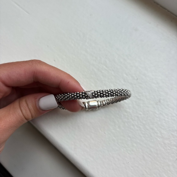 LAGOS Sterling Silver Embrace Collection Rope Bracelet with Diamonds - Picture 1 of 6